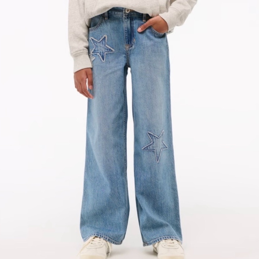 Abercrombie Kids high rise ultra wide leg jeans Size 7/8 Regular